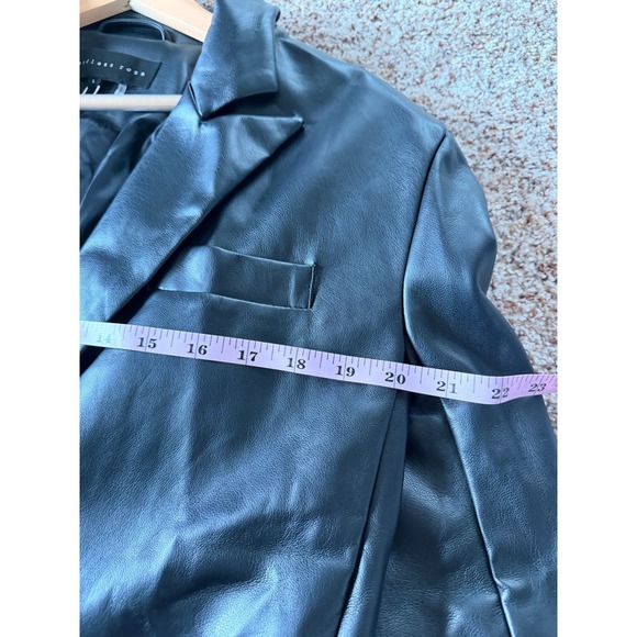 Endless Rose Faux Leather Blazer Black Size L - Picture 8 of 12